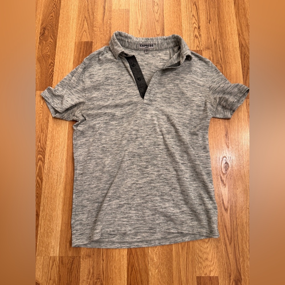 Express Heather Gray Stretch Shirt
